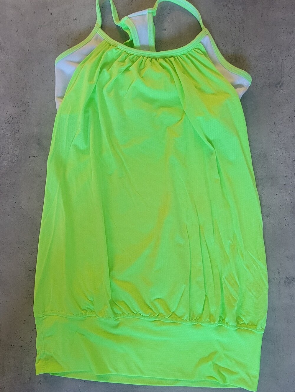 Neon Lime Racerback Layered Tank Top - Women Lululemon SIZE 4 (1041)